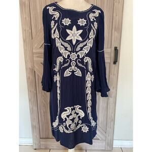 M.S.S.P.  XS navy with embroidery design dress boho
